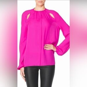 & Other Stories Red Side Keyhole Top Shirt Size 6